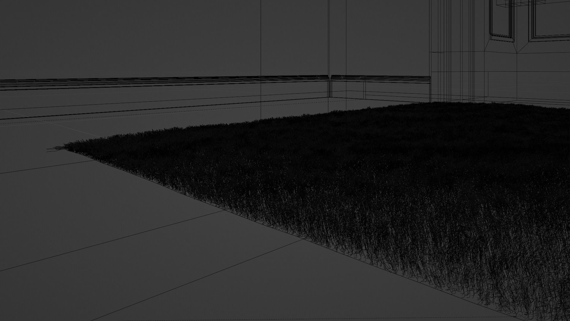 Cream Rug Using Blender Hair Particle System 3D model_4