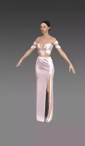 Dress heart neckline silt satin