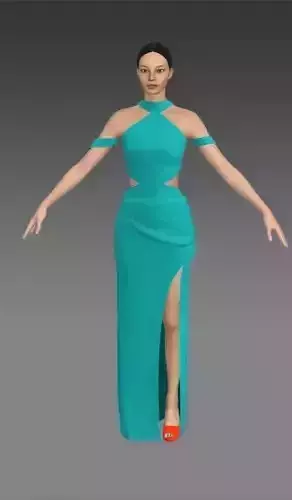 Dress turquoise color