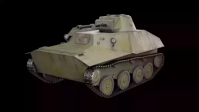 Tank T-40 Low-poly 3D model