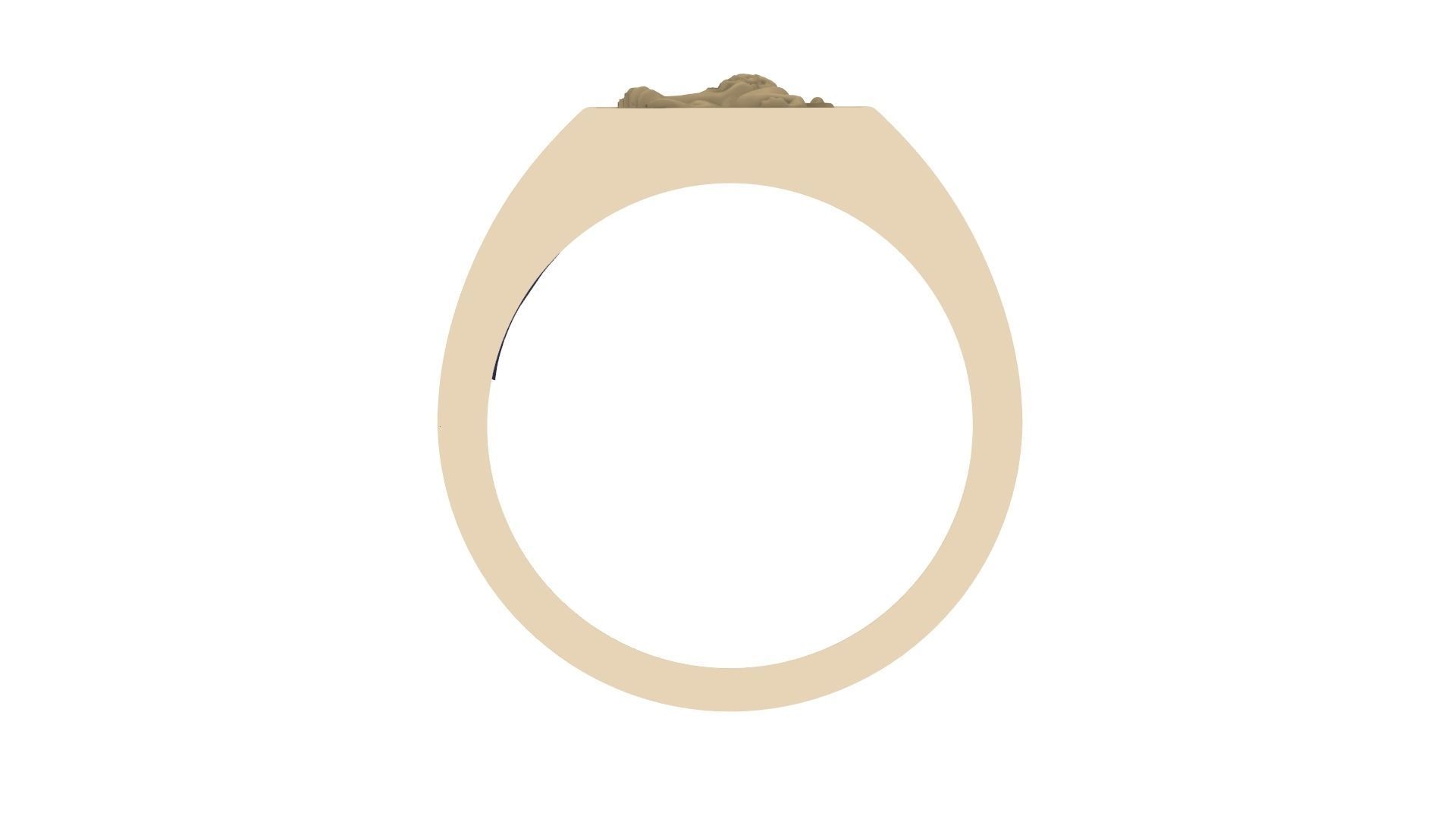 Lion Signet Ring 3D print model_7