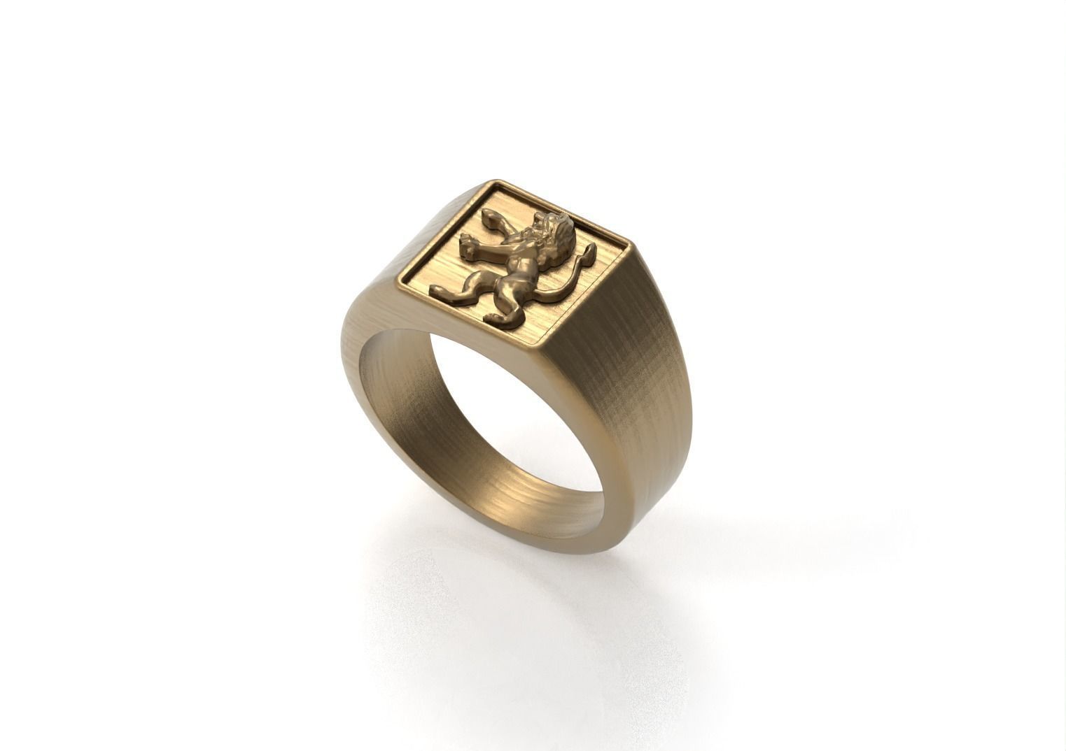 Lion Signet Ring 3D print model_1