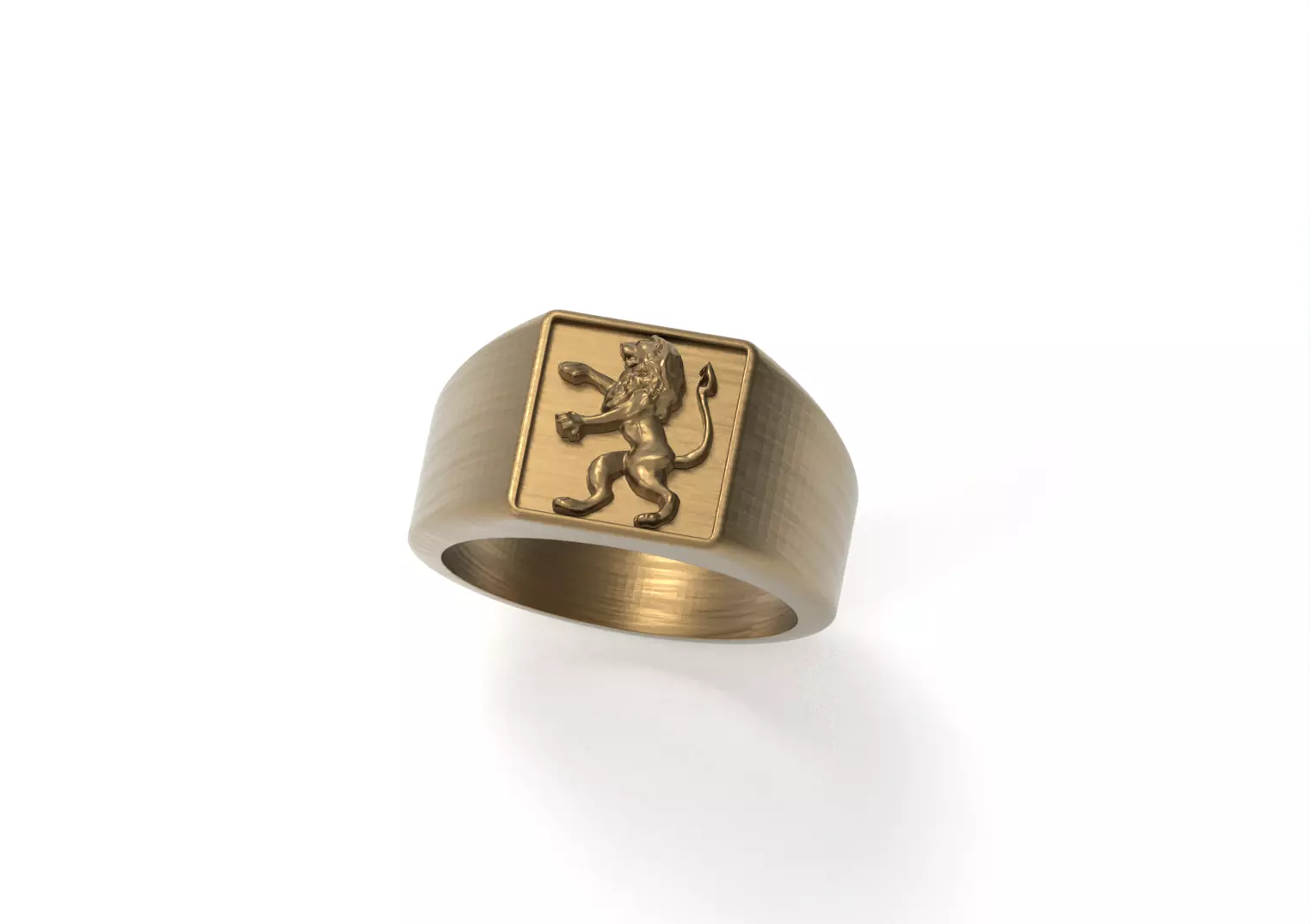 Lion Signet Ring 3D print model_0