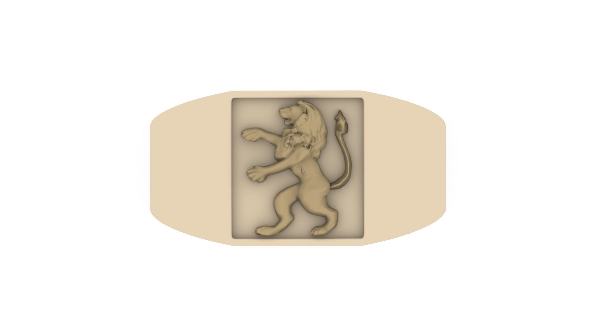 Lion Signet Ring 3D print model_3