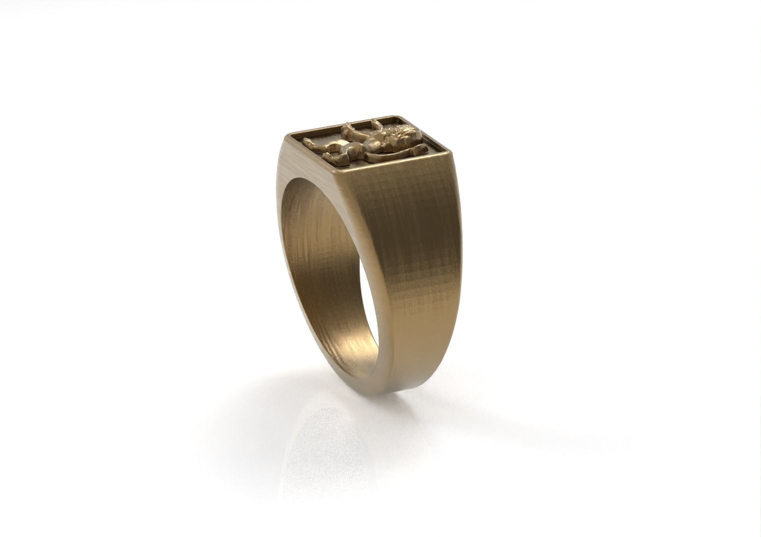 Lion Signet Ring 3D print model_2