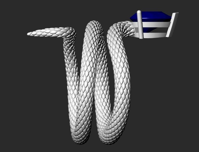 A SNAKE RING WITH A STONE Printable Model 3D print model_8