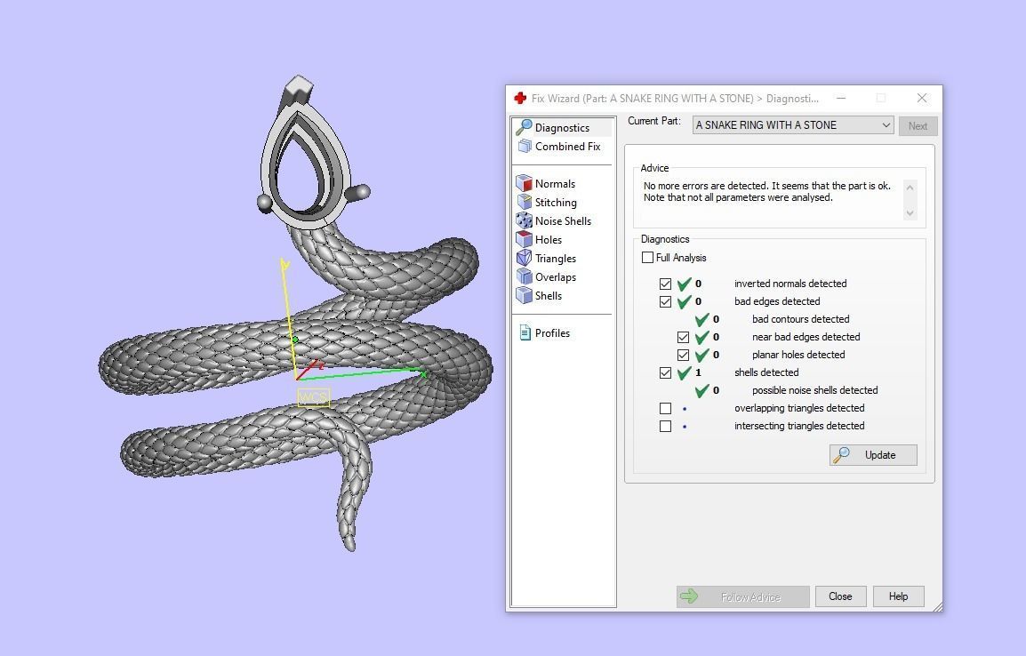 A SNAKE RING WITH A STONE Printable Model 3D print model_10