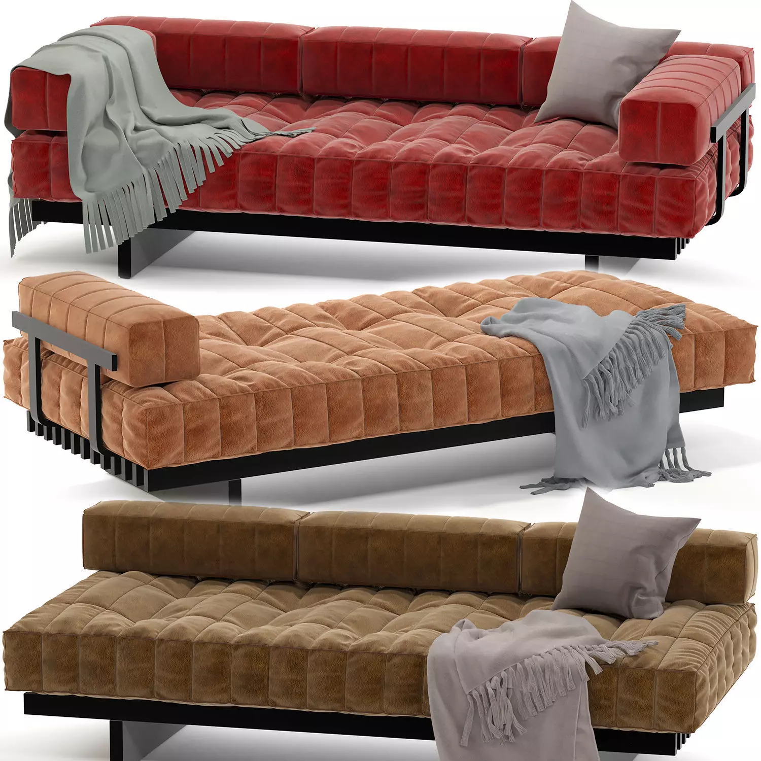 De Sede Daybed and Sofa Low-poly 3D model