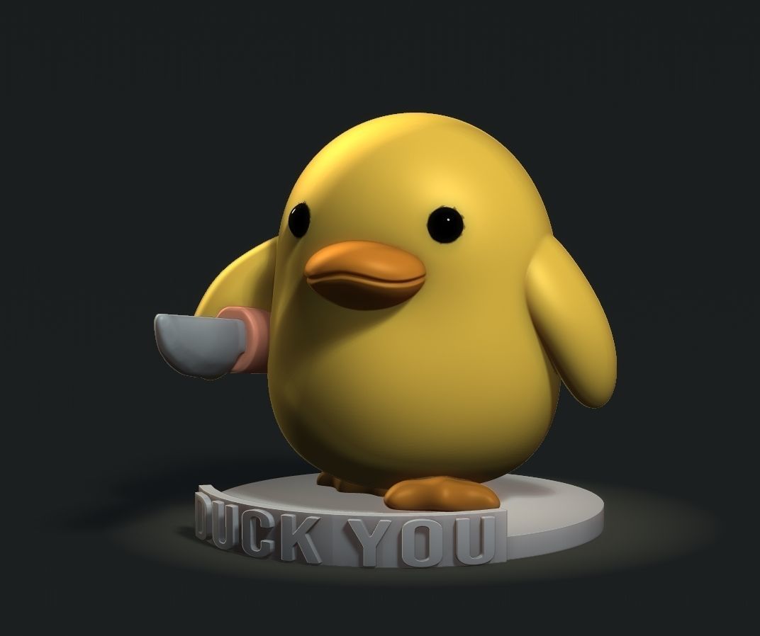 DUCK WITH KNIFE 3D print model_2