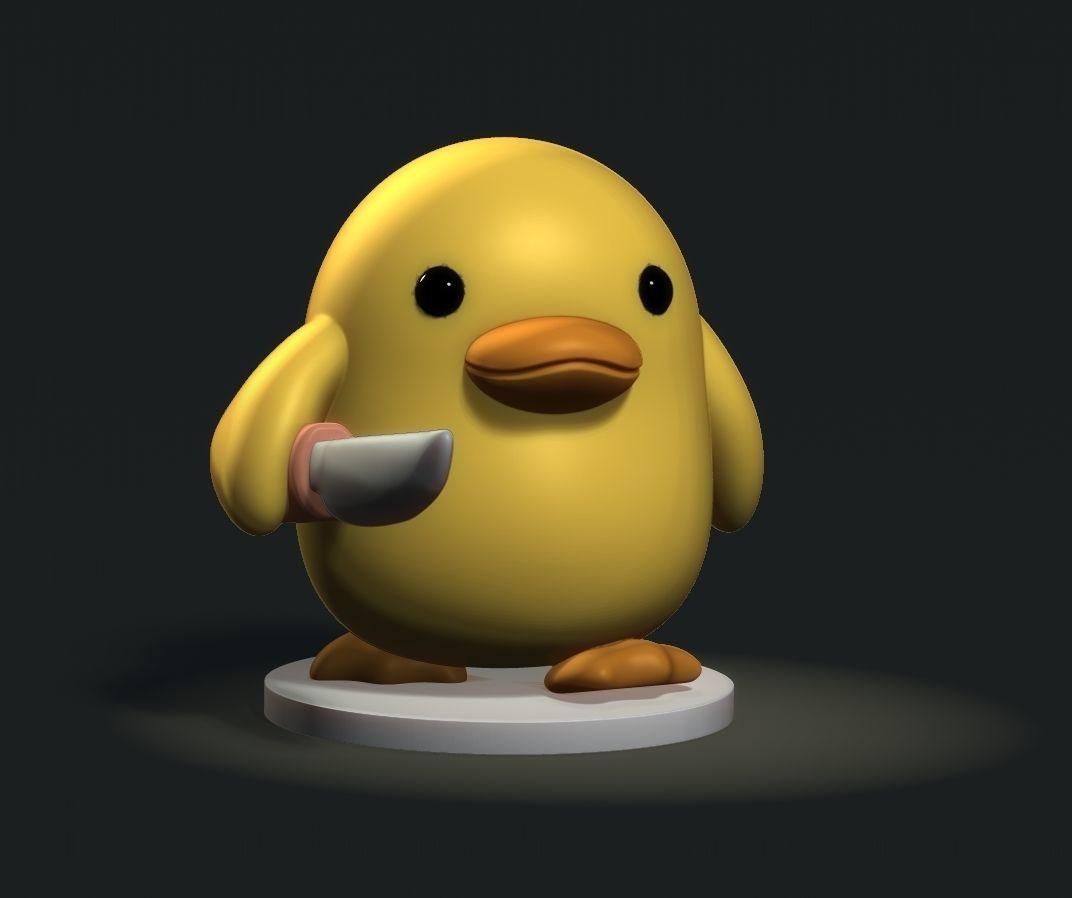 DUCK WITH KNIFE 3D print model_1