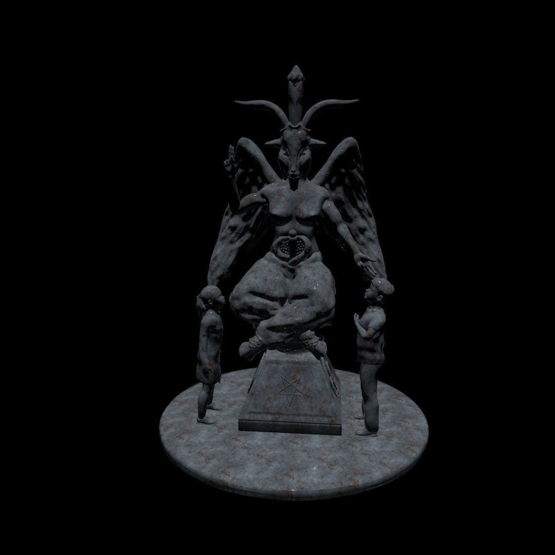 Satan Statue 3D model_2