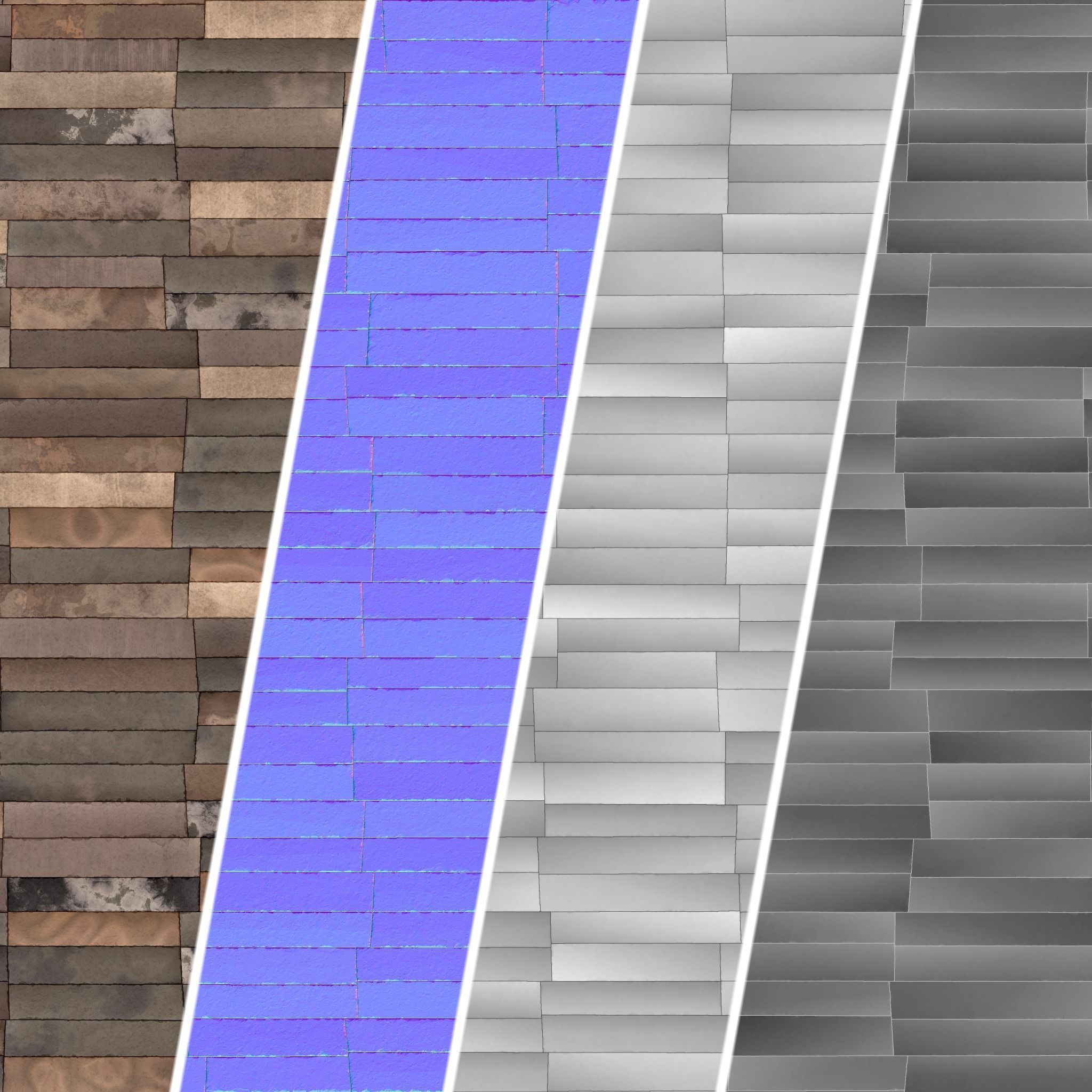 Stone Wall Materials 103- MultiColor StoneWall - Pbr Seamless Texture_6