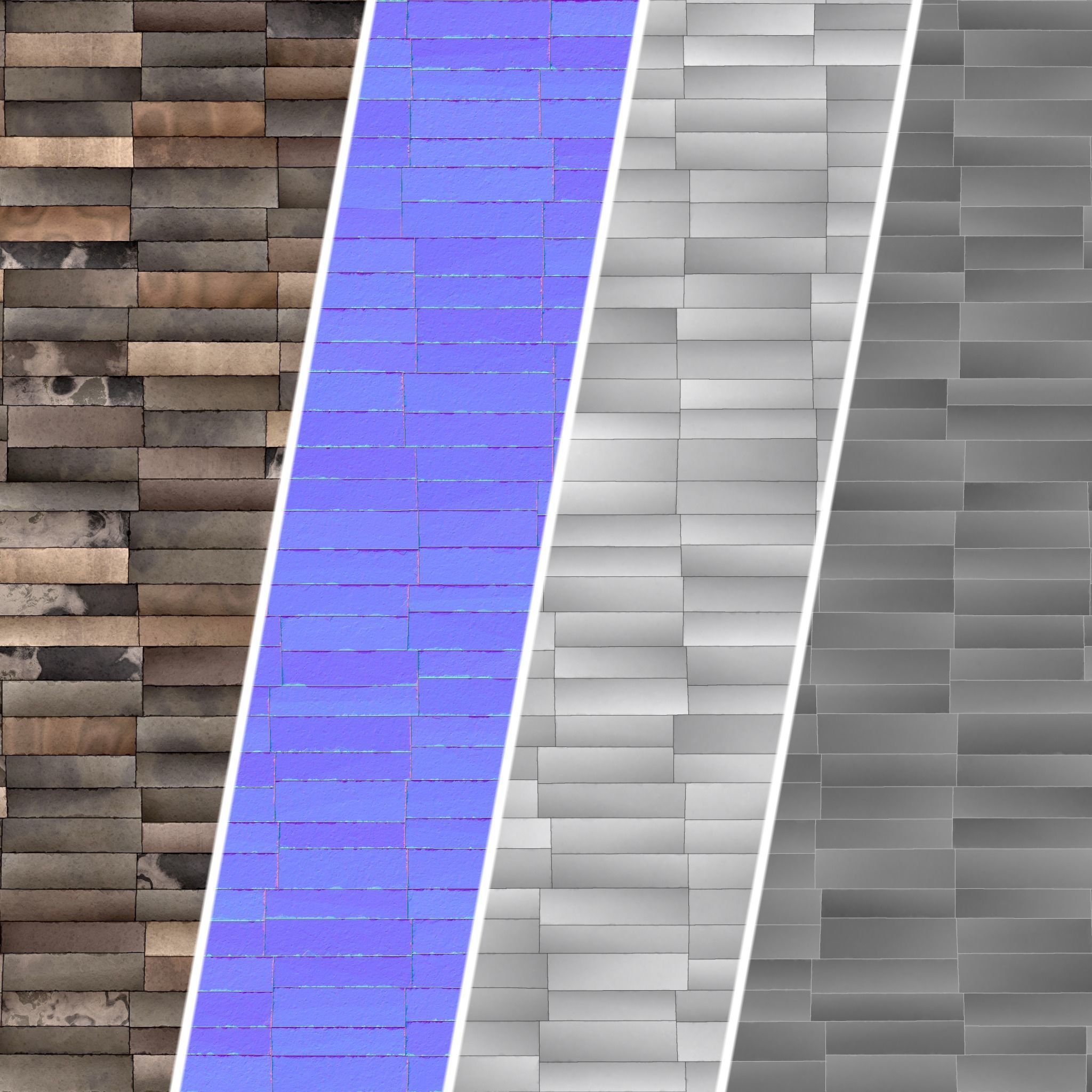 Stone Wall Materials 103- MultiColor StoneWall - Pbr Seamless Texture_3