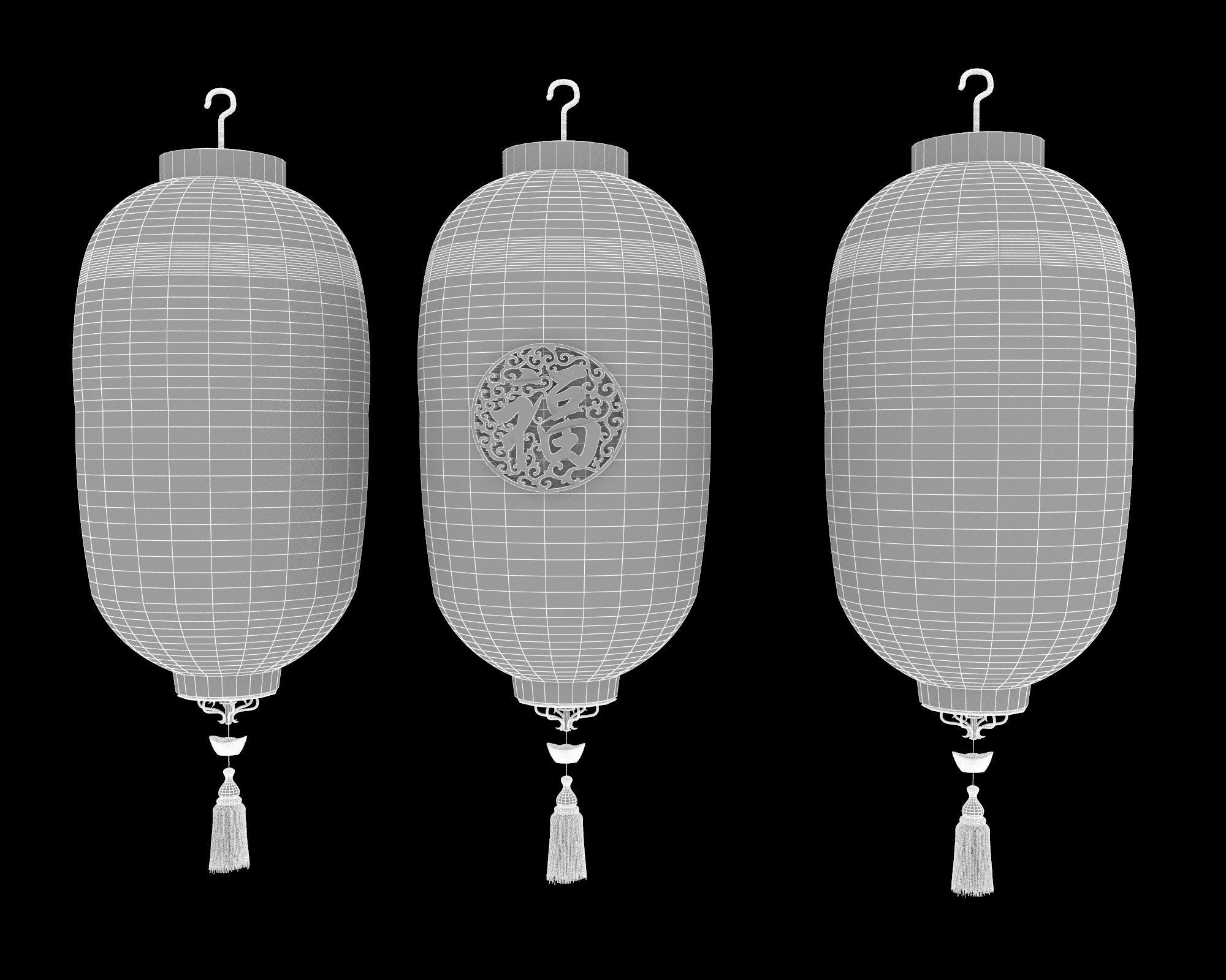 Chinese red  lantern   3D model_6