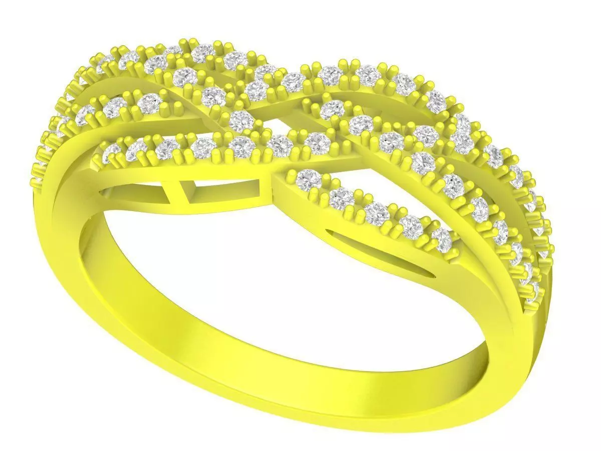 A4537 Fashion Diamond Women Ring 3D print model