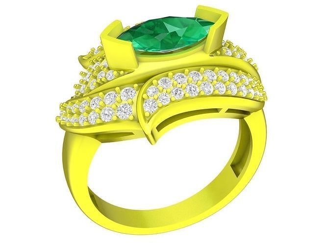 4528 luxury fashion diamond maquise women ring 3D print model
