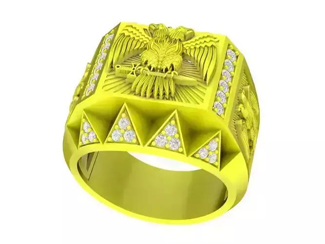 A4413 Luxury Diamond Eagle Fashion Men Ring