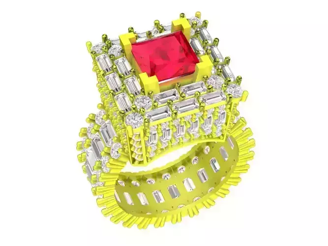 A4329 Luxury Diamond Baguette Fashion Women Ring