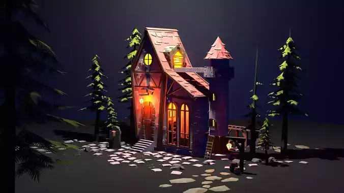 Low-poly 3D Model - Castle House