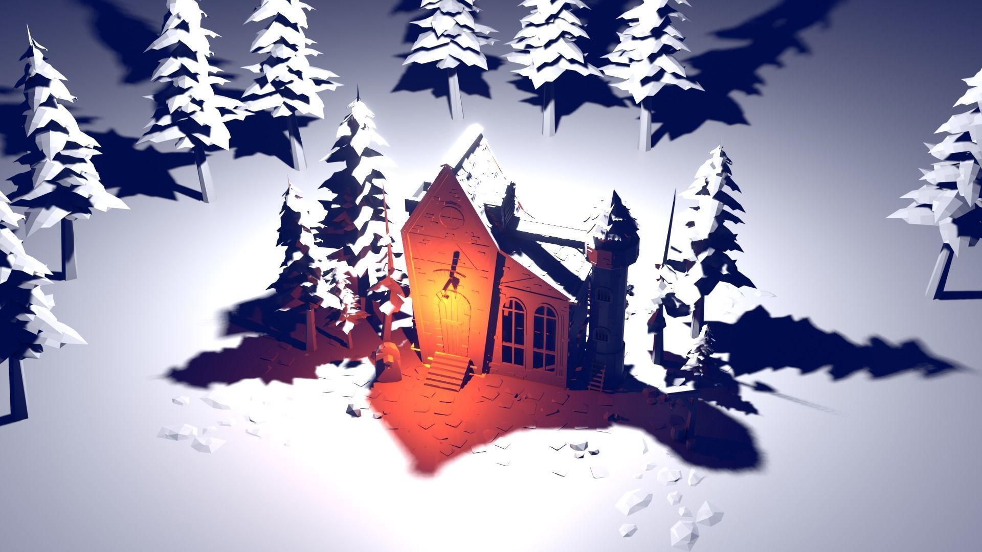 Low-poly 3D Model - Castle House Low-poly 3D model_3