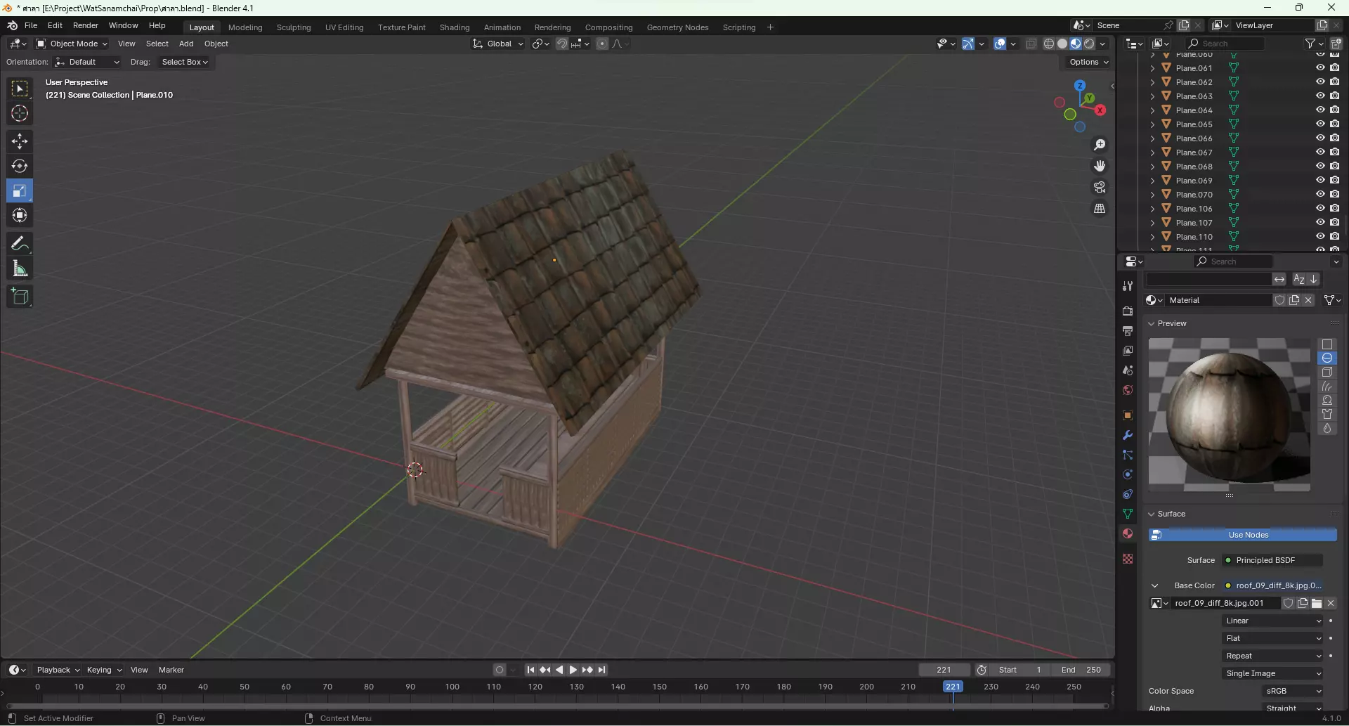 pavilion thai style 3d model 3D model_0