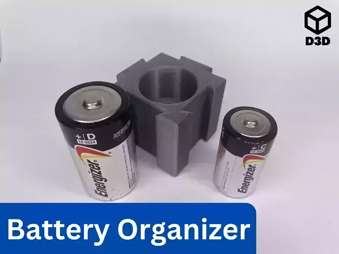 C or D Battery Organizer