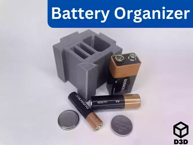 3V Coin Cell AAA AA or 9V Battery Organizer