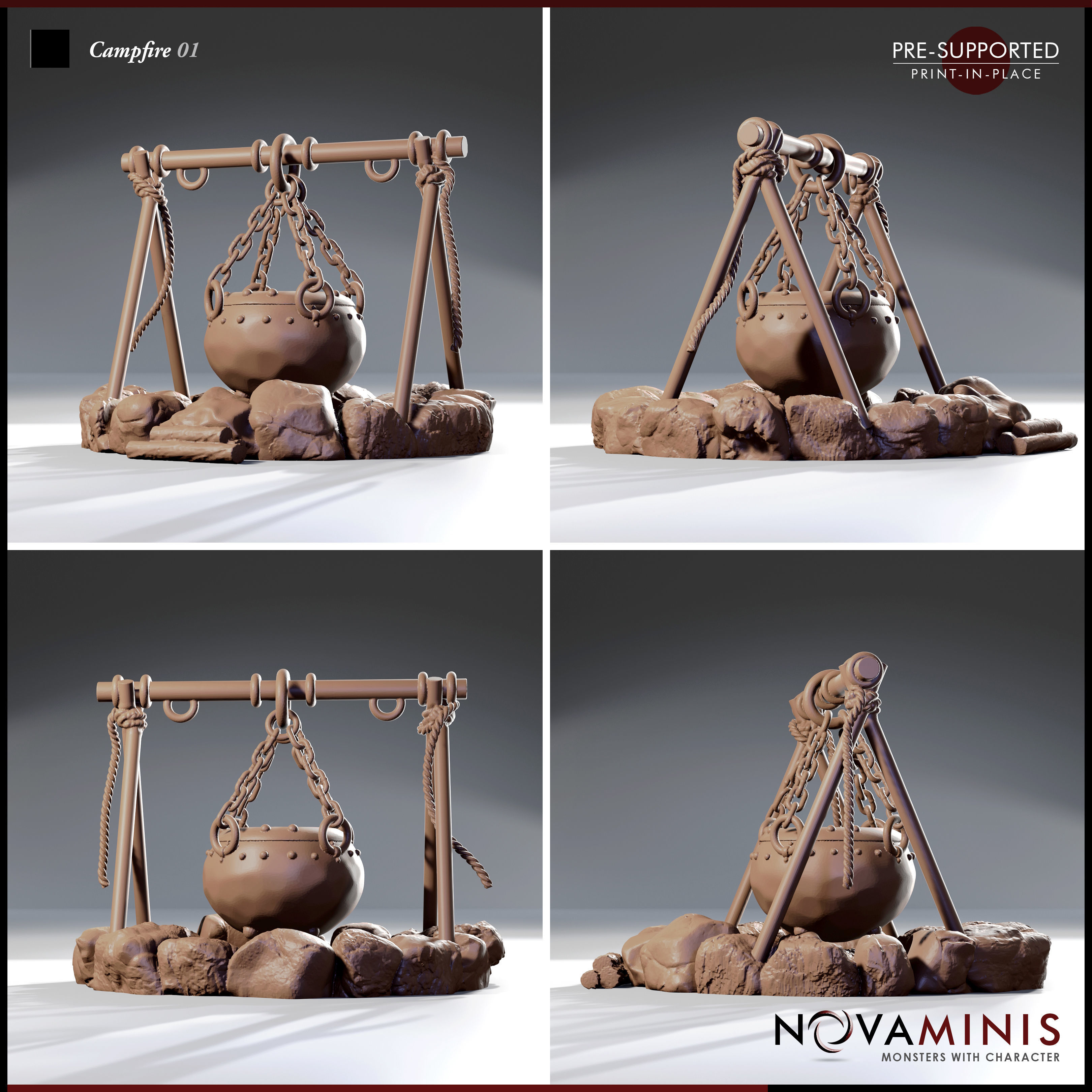 Campfire 01 3D print model_1