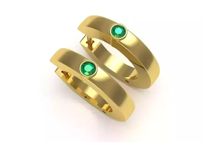 Single Diamond Hoop Earring