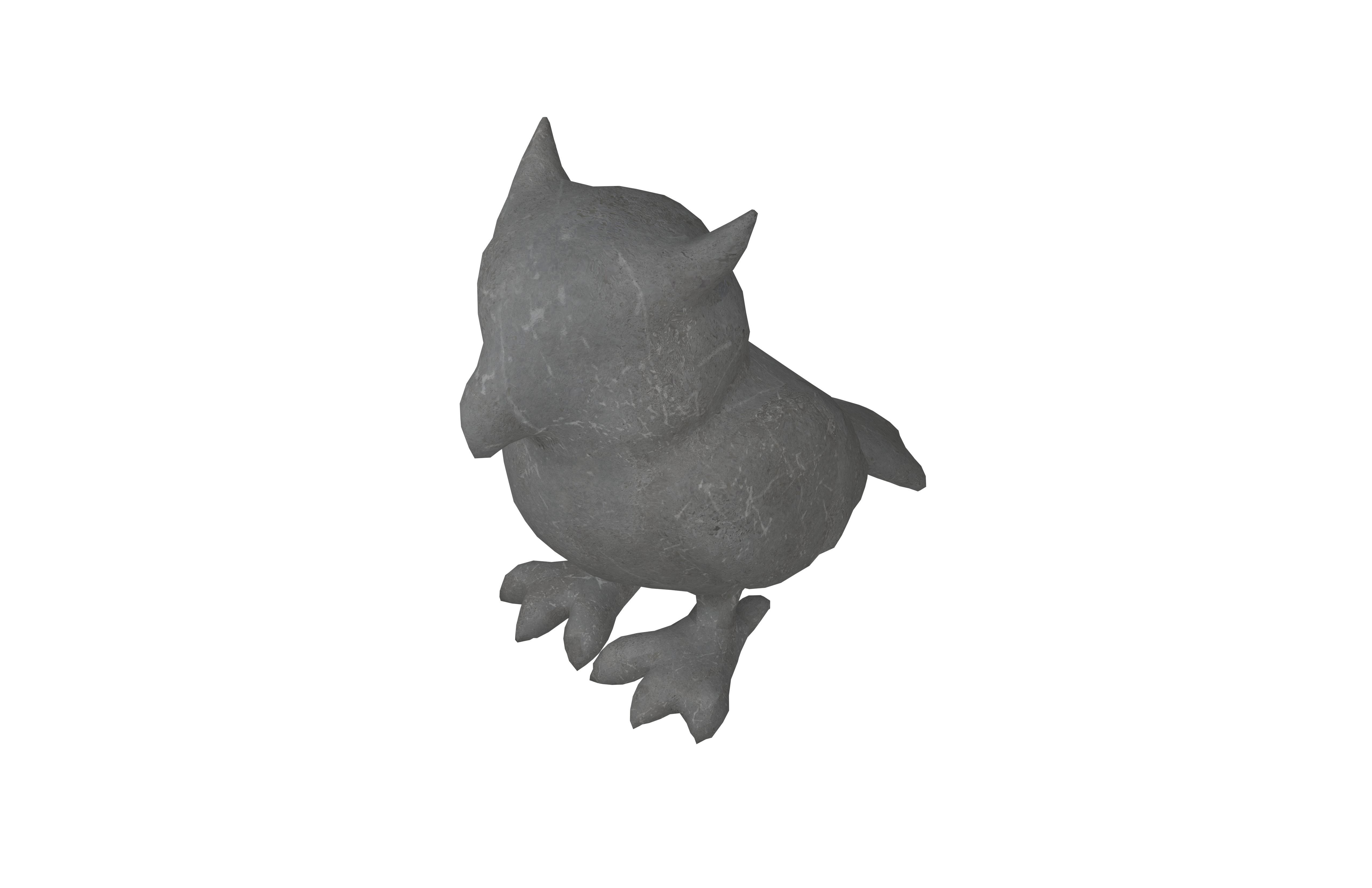 Owl Statue v1 002 Low-poly 3D model_2