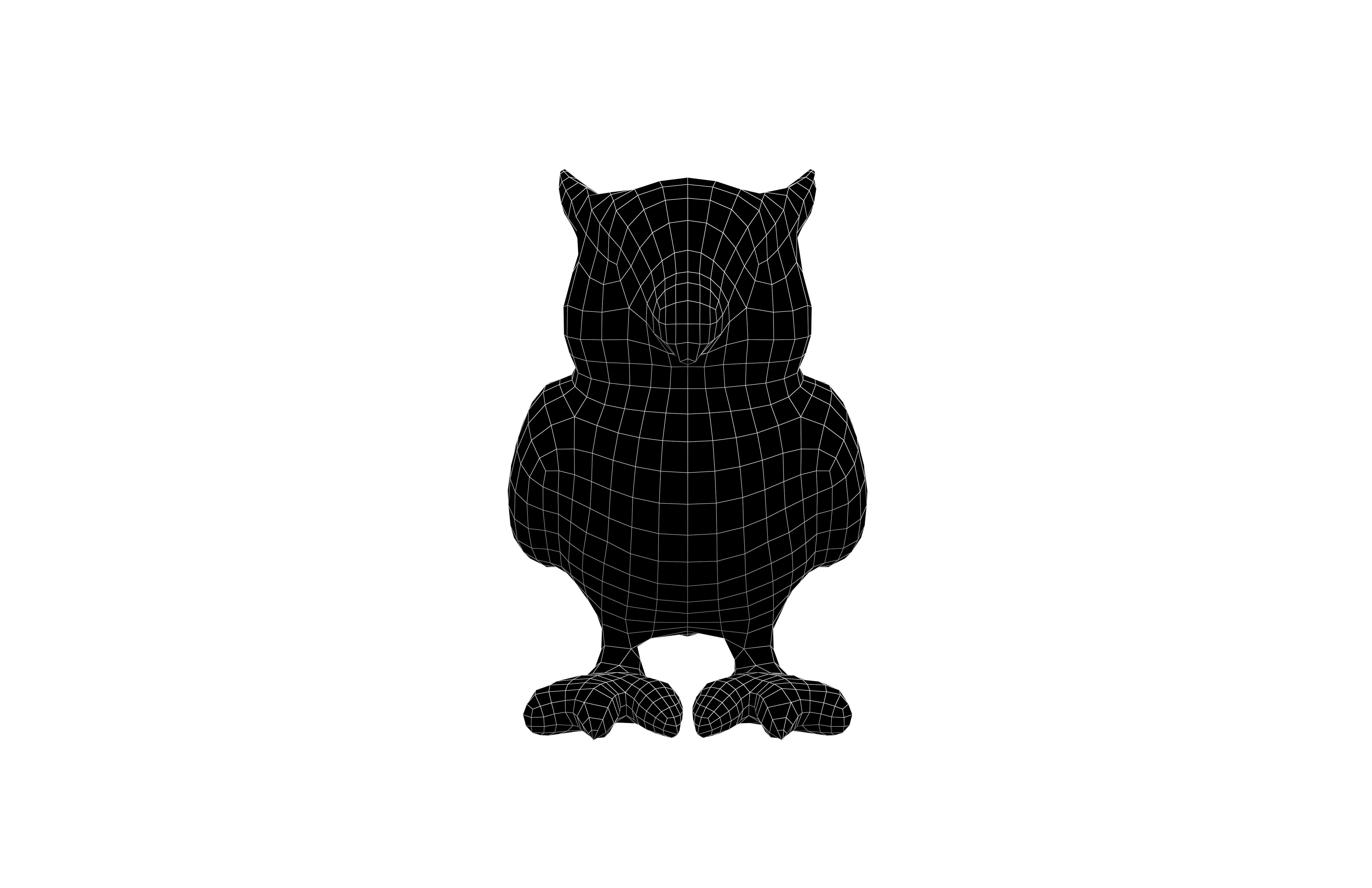 Owl Statue v1 002 Low-poly 3D model_4