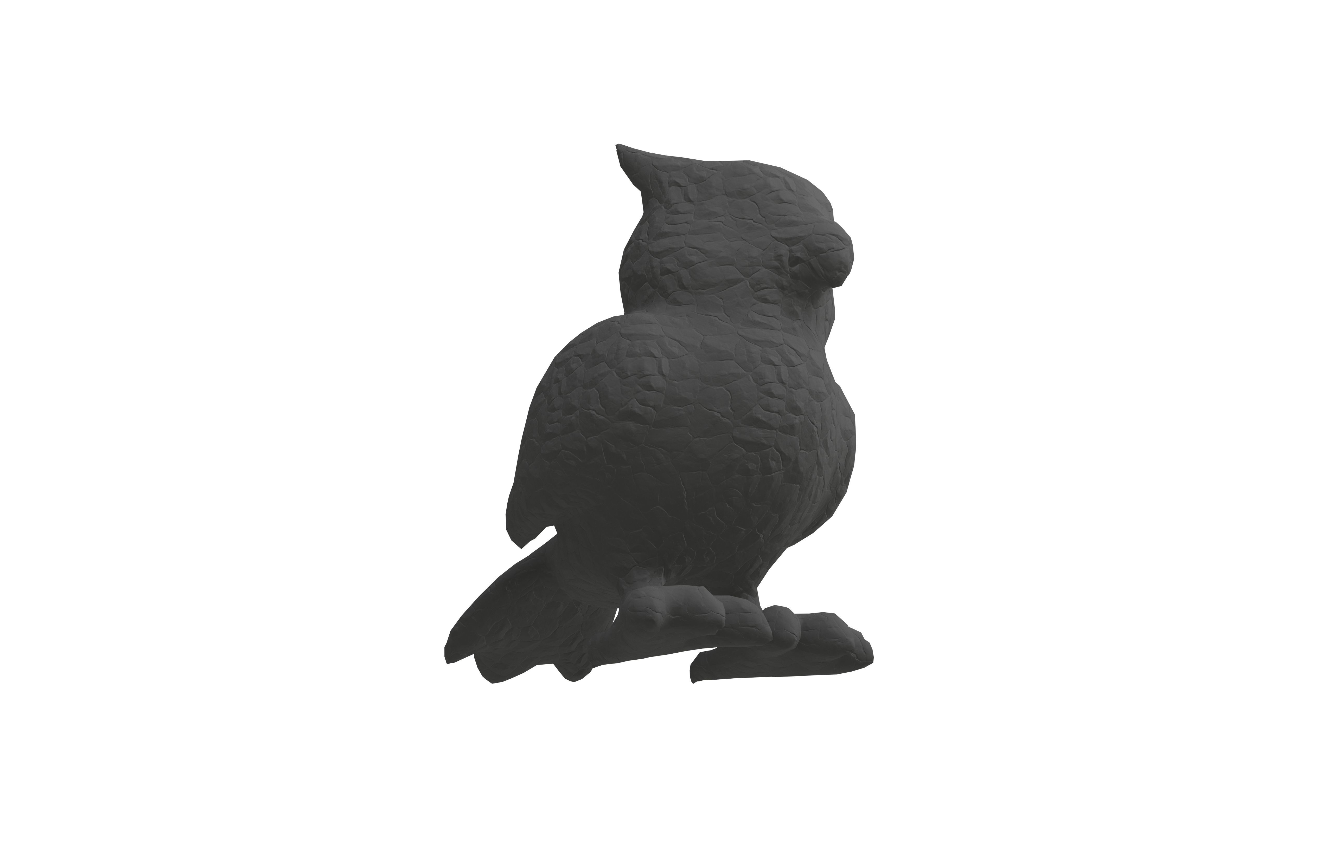 Owl Statue v1 003 Low-poly 3D model_3