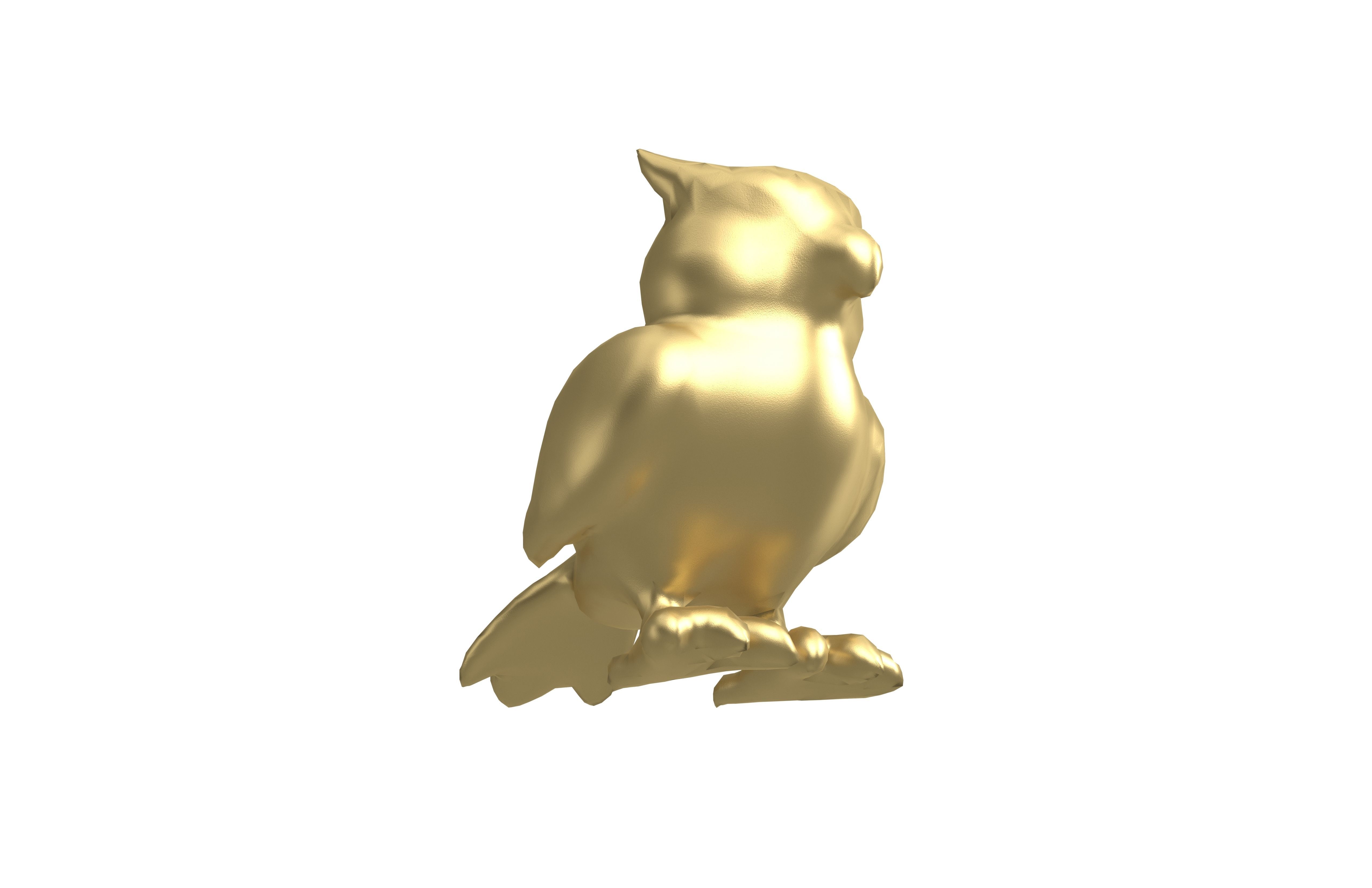 Owl Statue v1 004 Low-poly 3D model_3