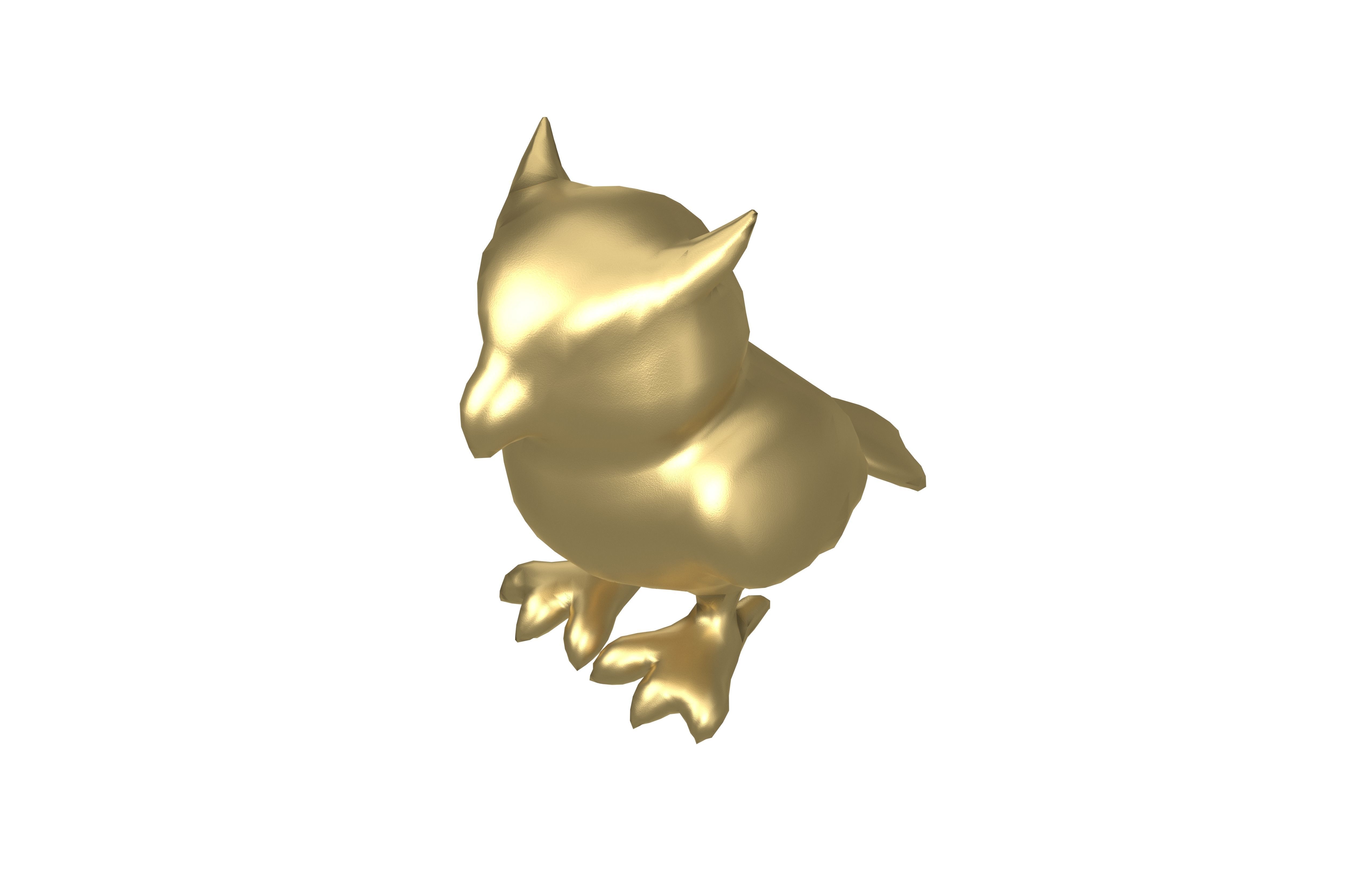 Owl Statue v1 004 Low-poly 3D model_2