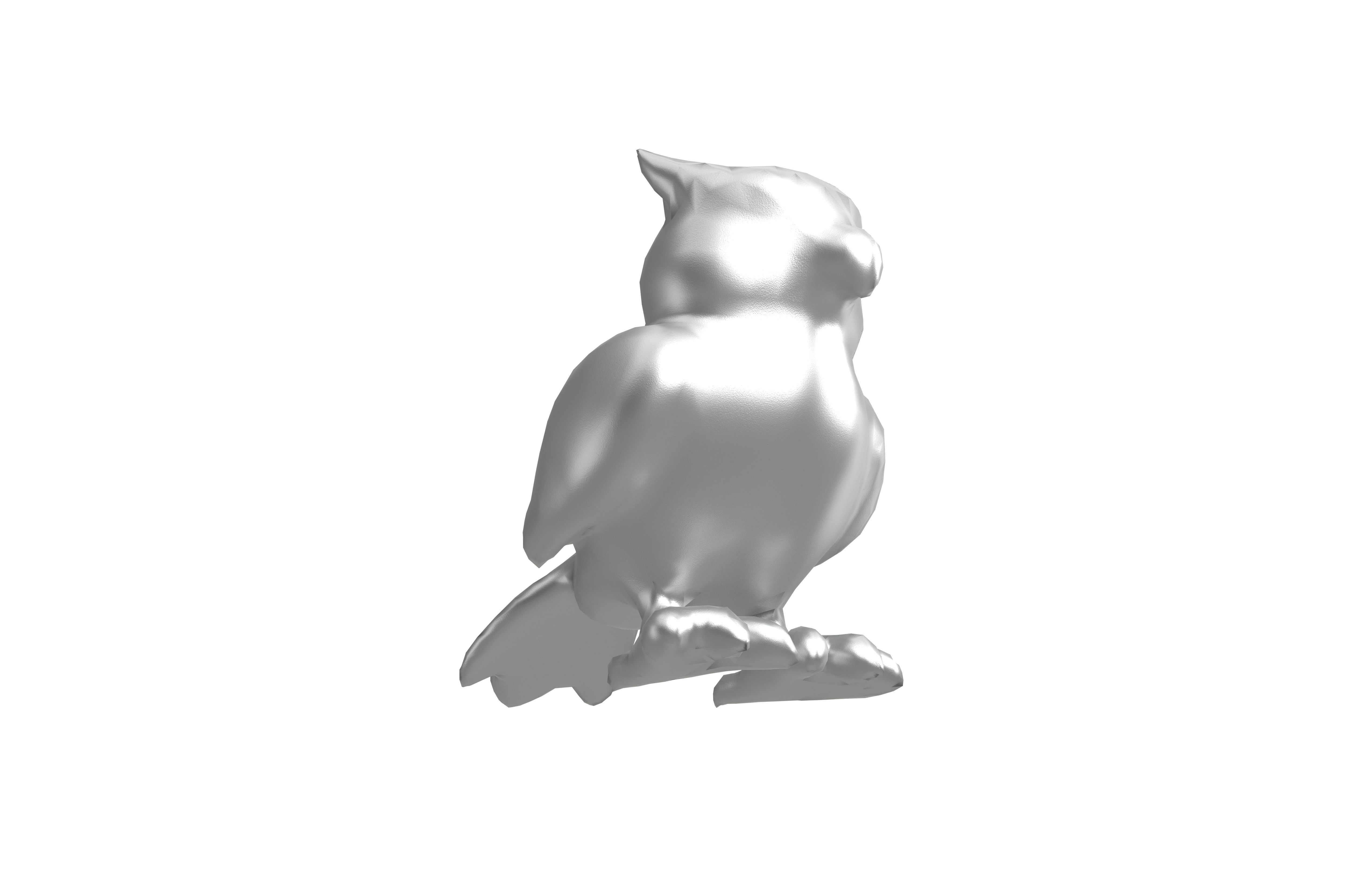 Owl Statue v1 005 Low-poly 3D model_3