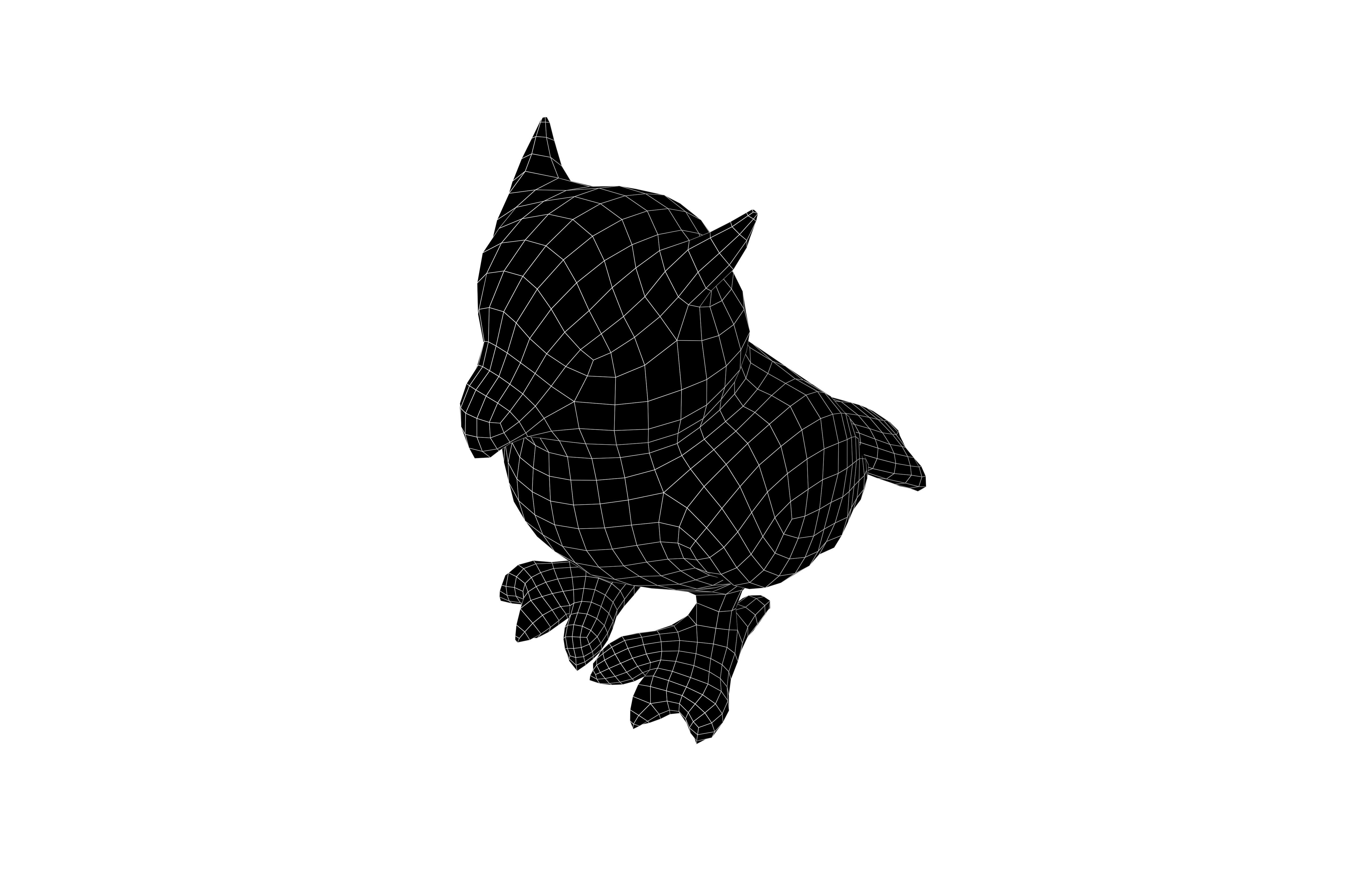 Owl Statue v1 005 Low-poly 3D model_5