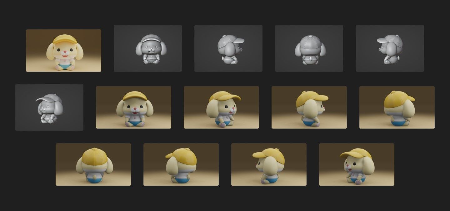 cute dog 3D print model_1