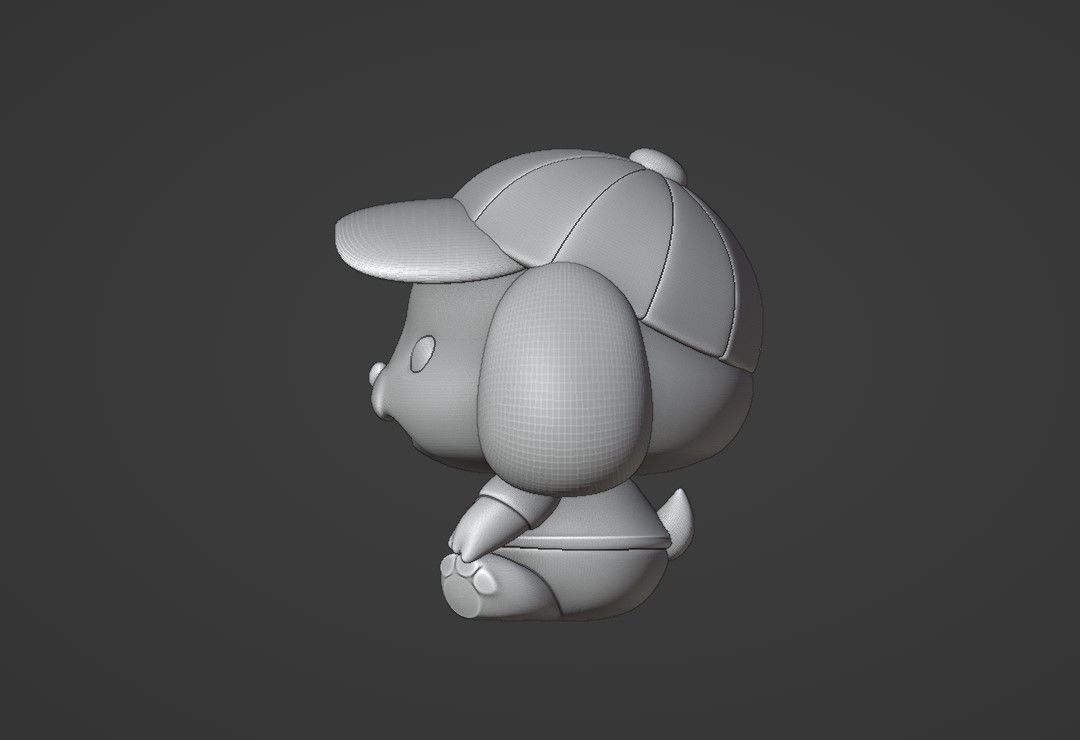 cute dog 3D print model_5