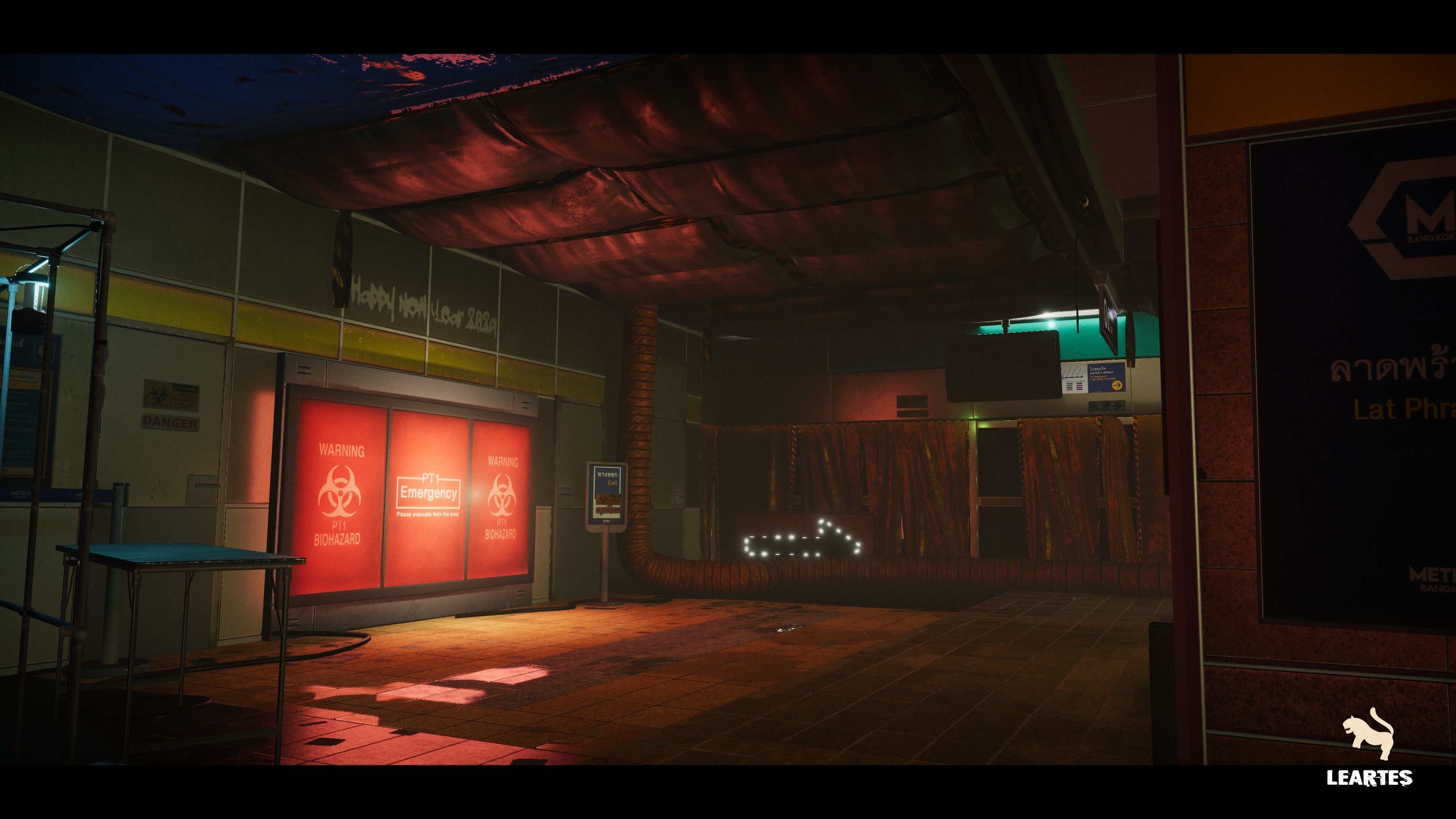 The Blue Metro 2029-Post Apocalyptic Metro-Subway Environment  Low-poly 3D model_4