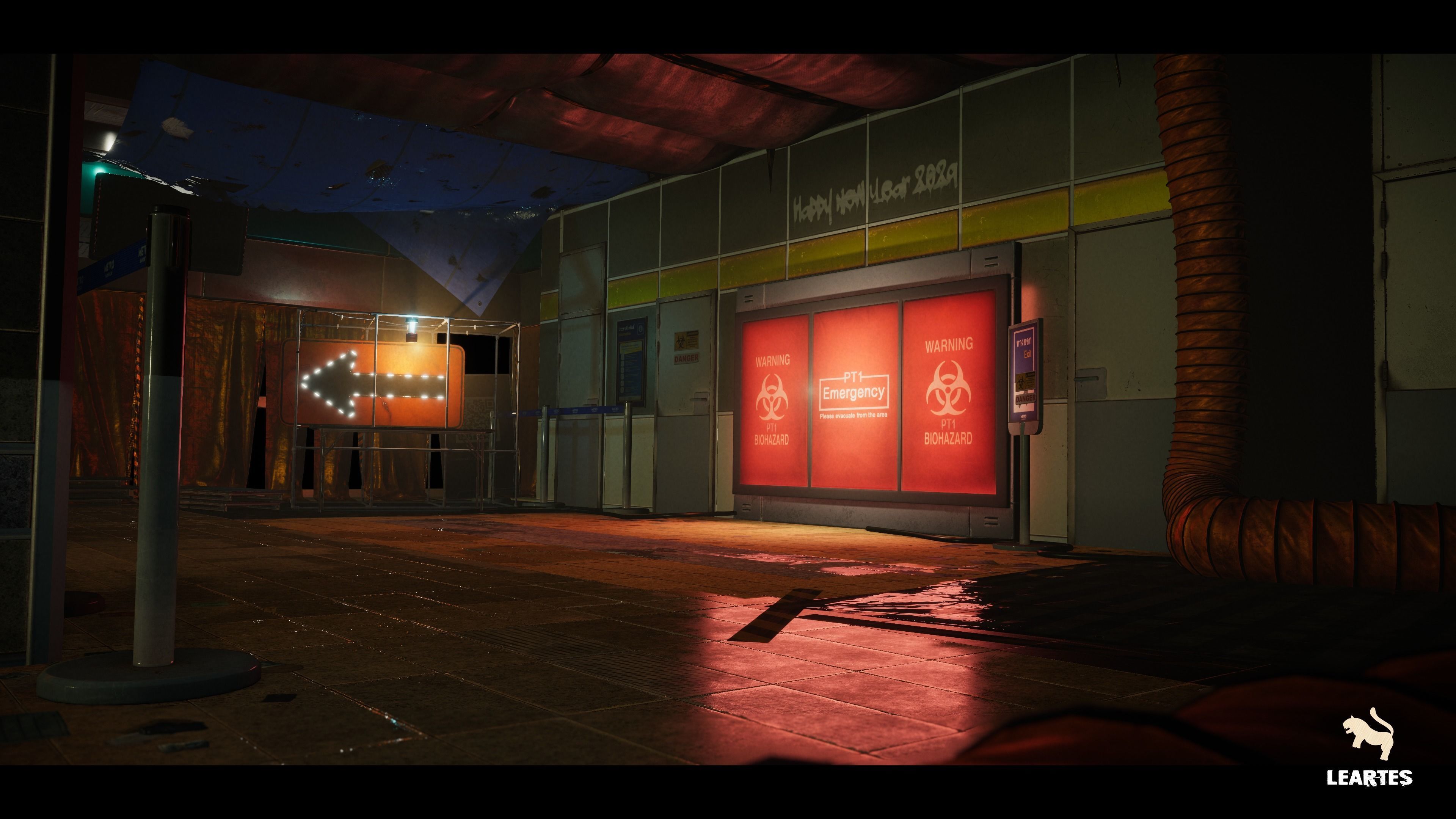 The Blue Metro 2029-Post Apocalyptic Metro-Subway Environment  Low-poly 3D model_5