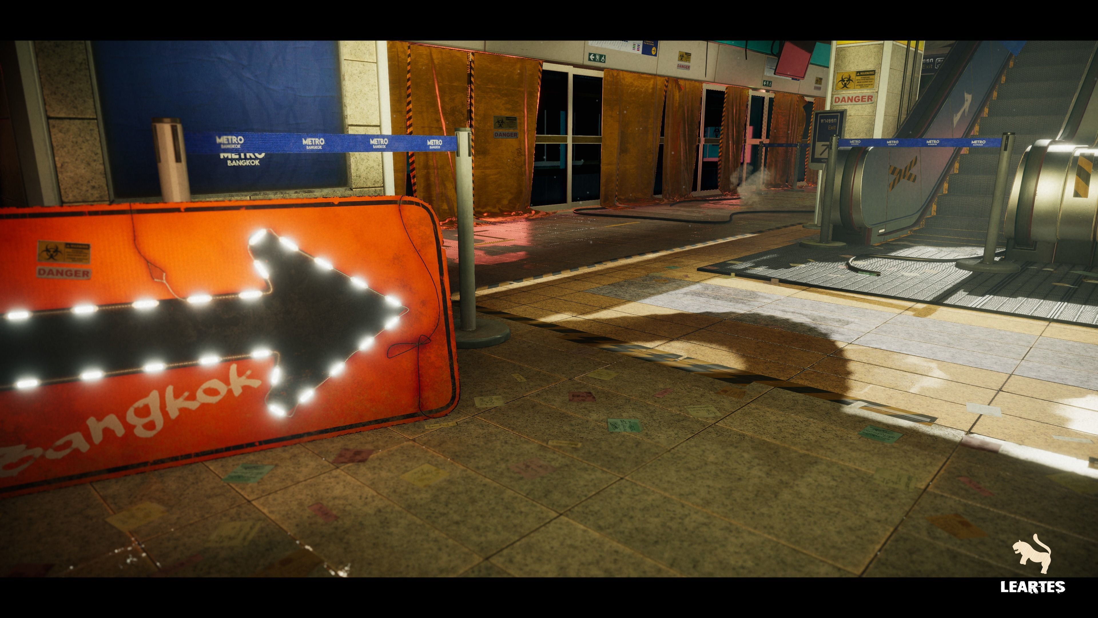 The Blue Metro 2029-Post Apocalyptic Metro-Subway Environment  Low-poly 3D model_6