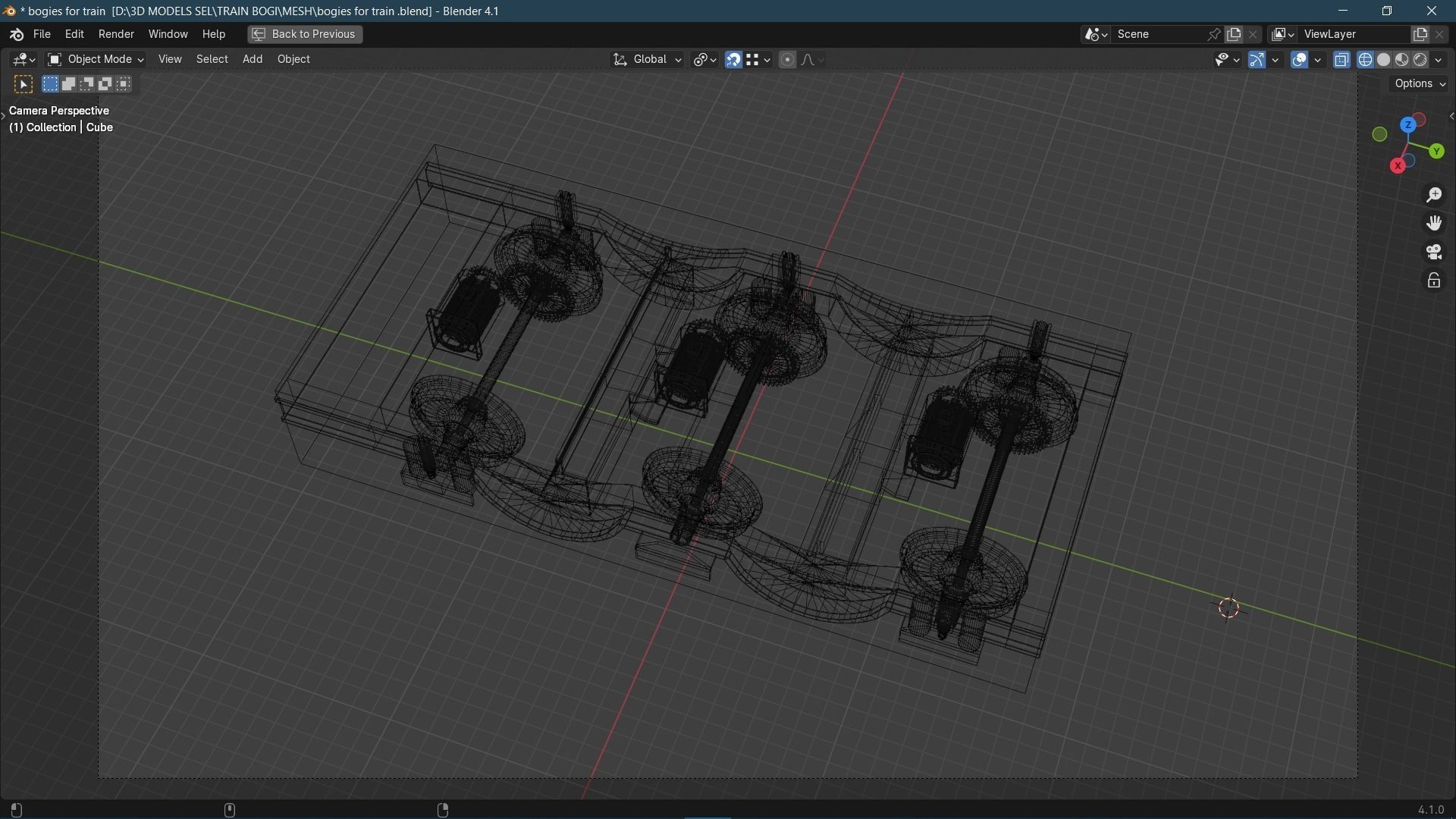 Lowpoly Railway freight Bogie Low-poly 3D model Low-poly 3D model_2