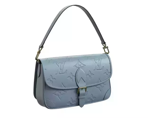 Louis Vuitton LV Diane Bag Blue Low-poly 3D model