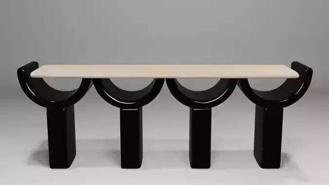 minimal black table 3D model 