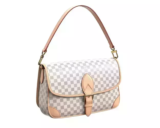 Louis Vuitton LV Diane Bag Damier Azur Canvas Low-poly 3D model