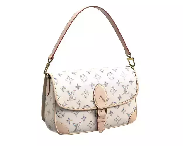 Louis Vuitton LV Diane Bag Multicolor Beige Low-poly 3D model