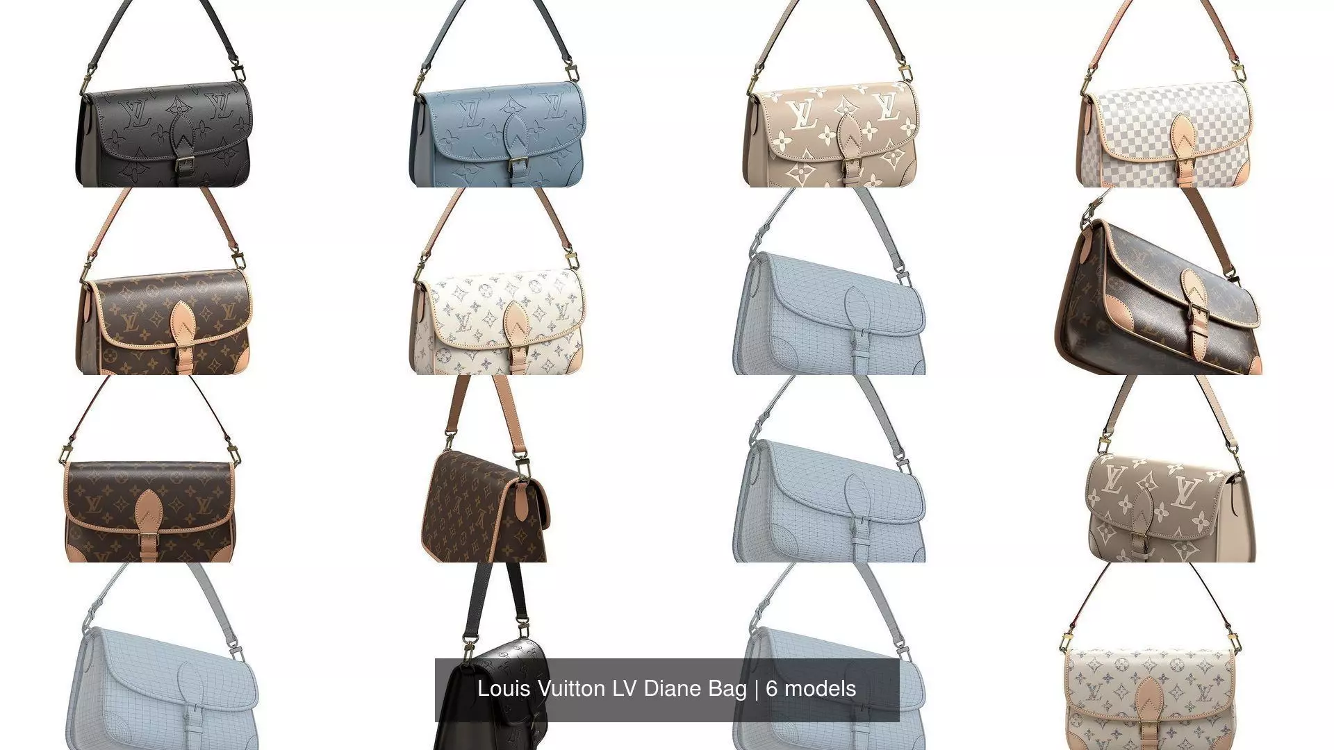 Louis Vuitton LV Diane Bag 3D Model Collection_1