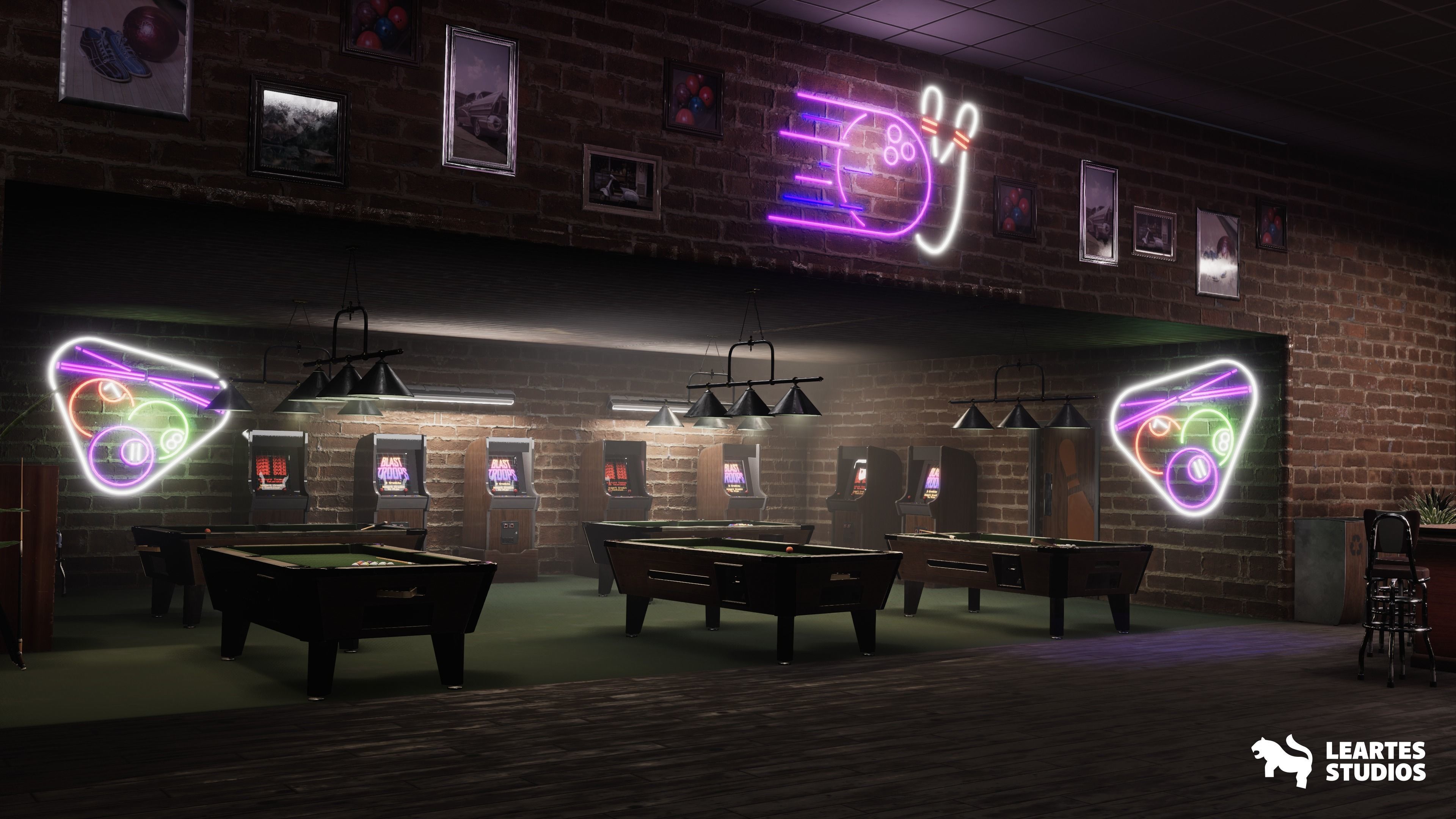 Bowling Alley Environment Low-poly 3D model_14