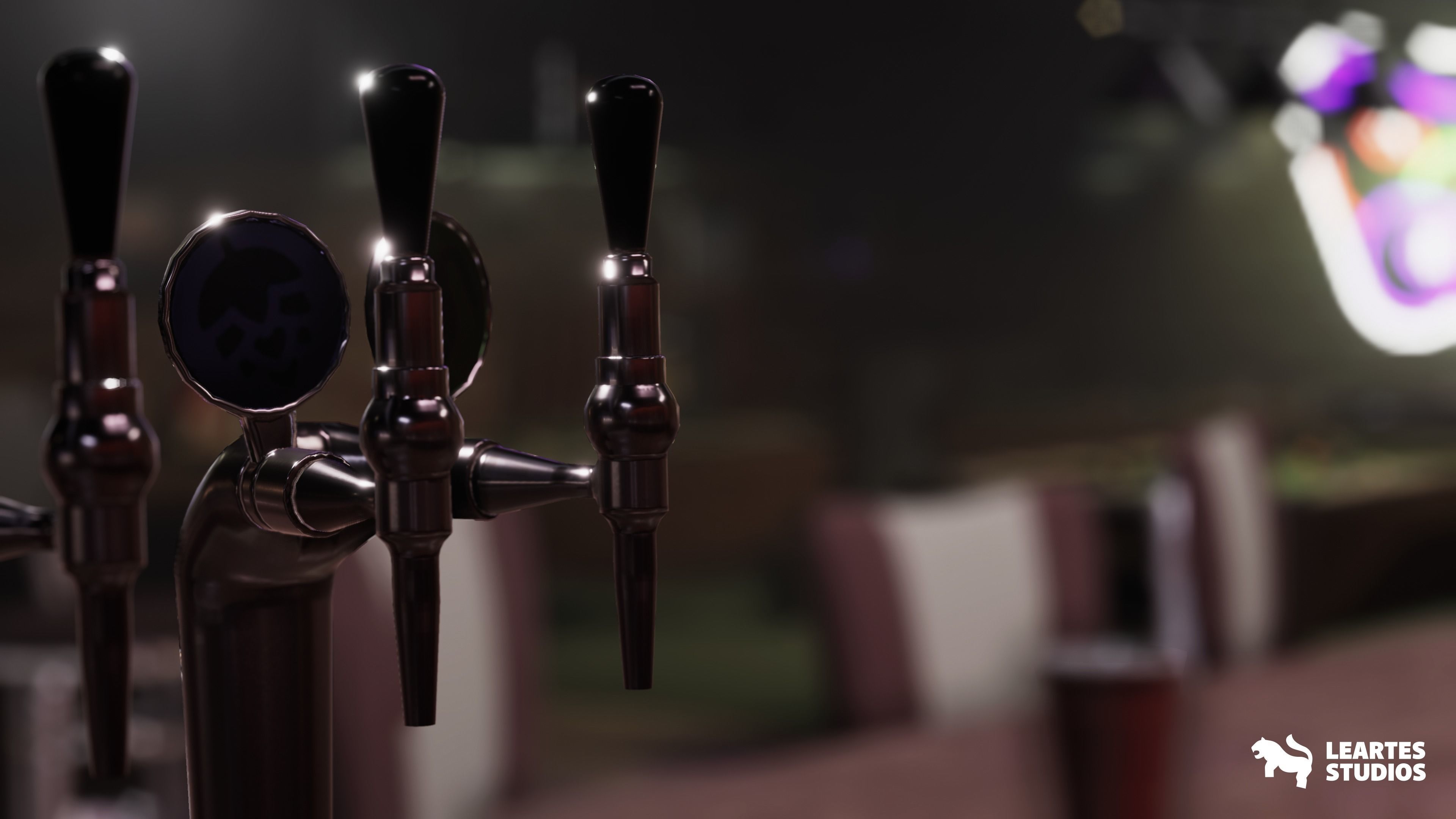 Bowling Alley Environment Low-poly 3D model_1