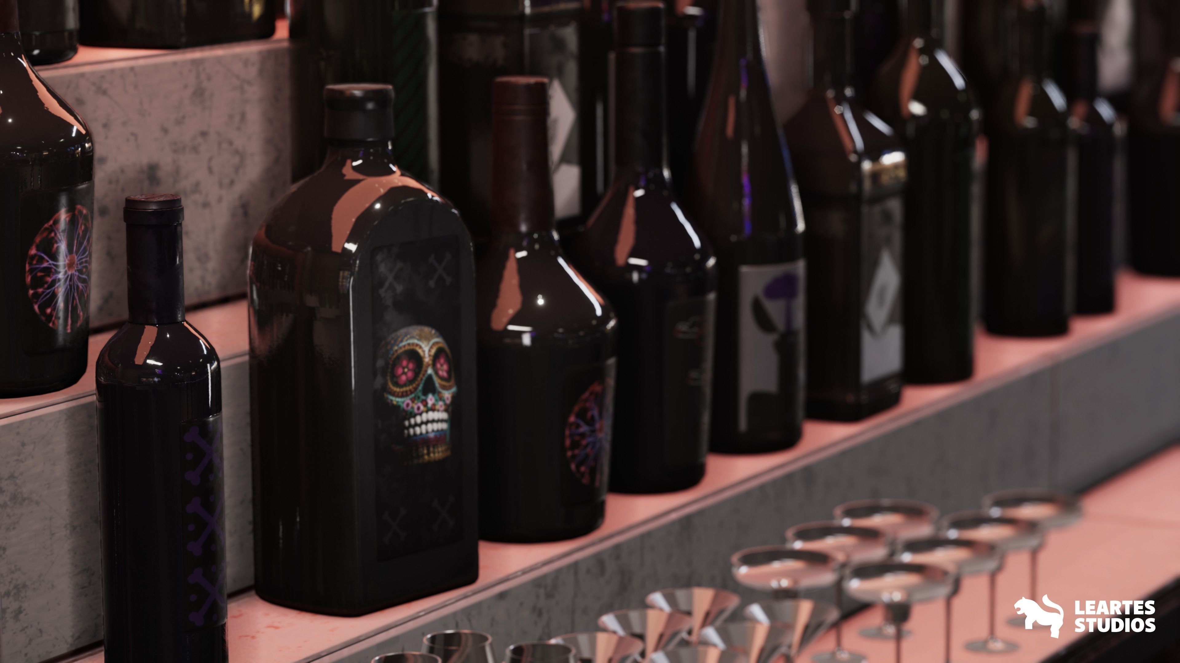 Bowling Alley Environment Low-poly 3D model_2